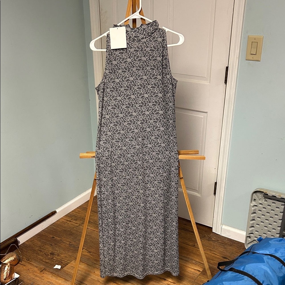 liz & co. Black and Gray Floral Maxi Dress